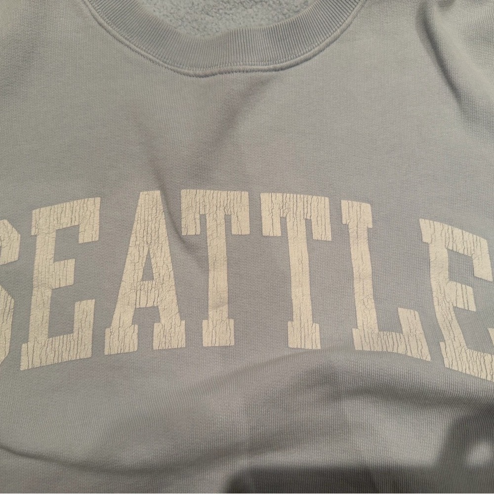 Brandy‎ Melville Sky Blue Seattle Crewneck Sweater - Picture 3 of 4